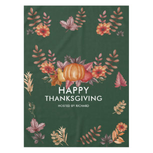 Nappe Floral Emerald Green Thanksgiving Dîner