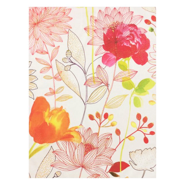 Nappe Floral Fleur Blush Or Soleil Rose Aquarelle (Devant)