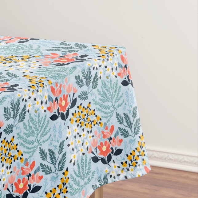 Nappe Floral moderne sur bleu (In Situ)