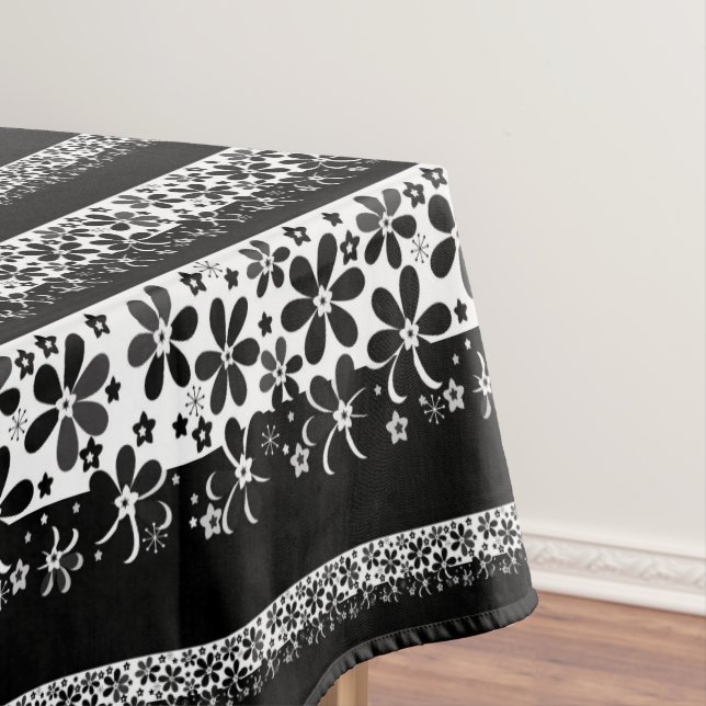 Nappe Floral noir et blanc (In Situ)