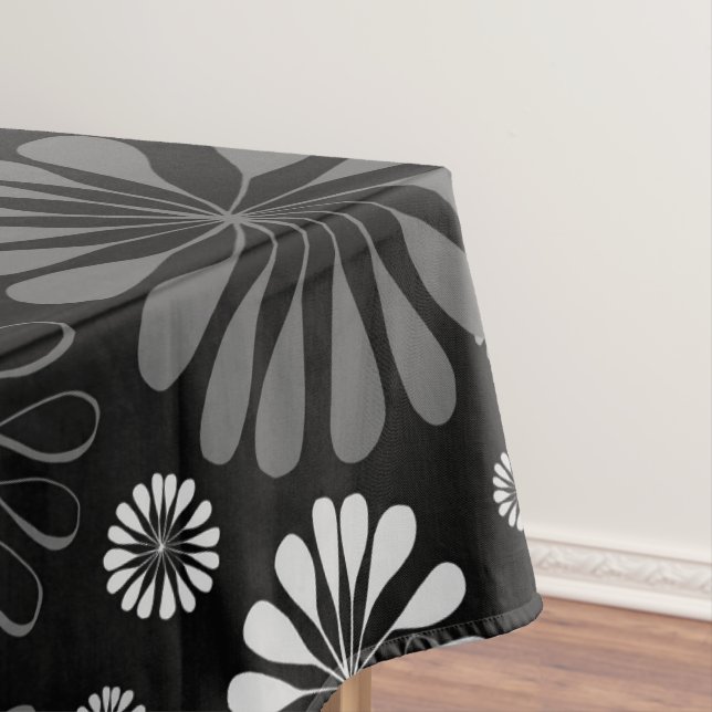 Nappe Floral noir et blanc rétro (In Situ)