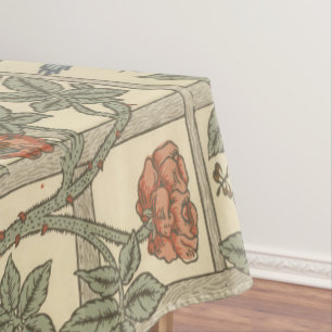 Nappe Floral vert rose Vintage William Morris Trellis