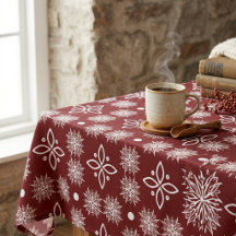 Nappe florale en damas à flocon de neige élégant b
