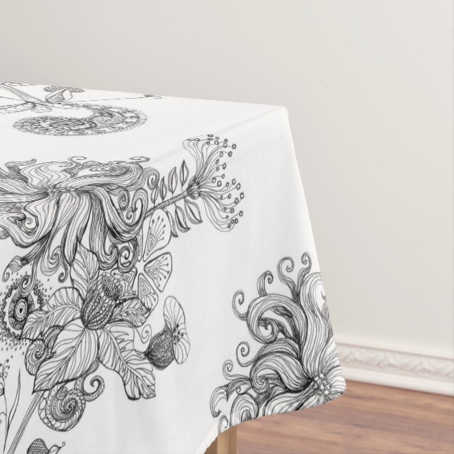 nappe florale noire et blanche (In Situ)