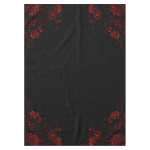 Nappe Flore rouge profond Élégant Mariage gothique