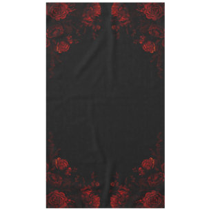 Nappe Flore rouge profond Élégant Mariage gothique