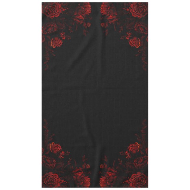 Nappe Flore rouge profond Élégant Mariage gothique (Devant)