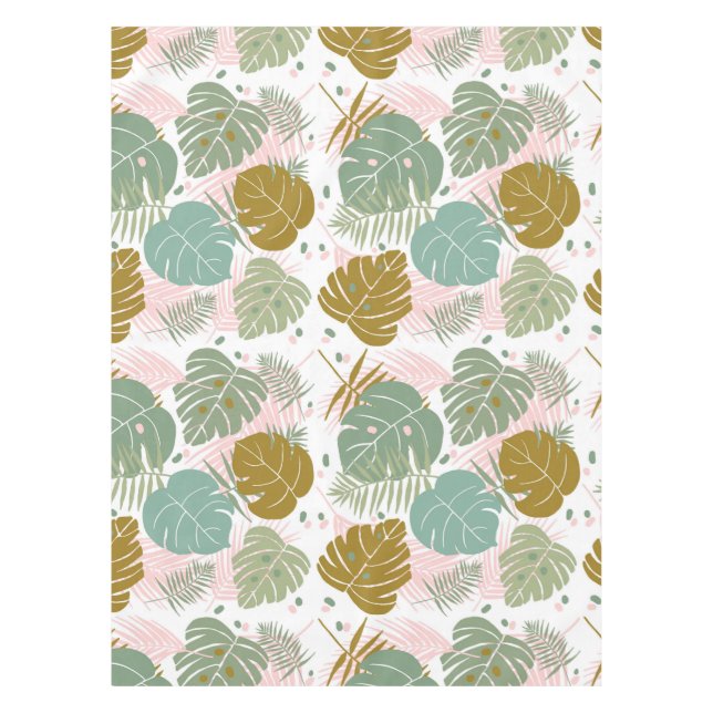 Nappe Foliage Tropical - Motif Monstère Et Feuille De Pa (Devant)