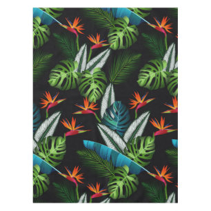 Nappe Forêt tropicale jungle feuillage vert feuille noir
