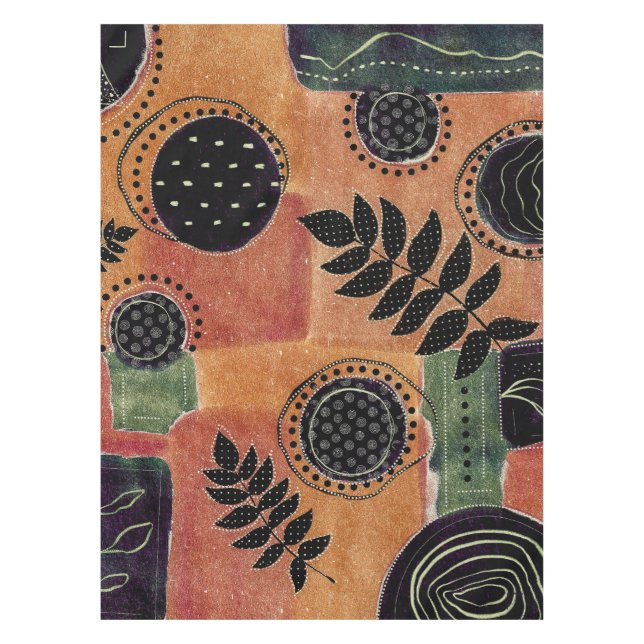 Nappe Formes et Feuilles de cercles géométriques Abstrai (Devant)