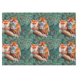 NAPPE FOXES ROUGES PARMI LA VERDURE, LE FOLIAGE ET LES F