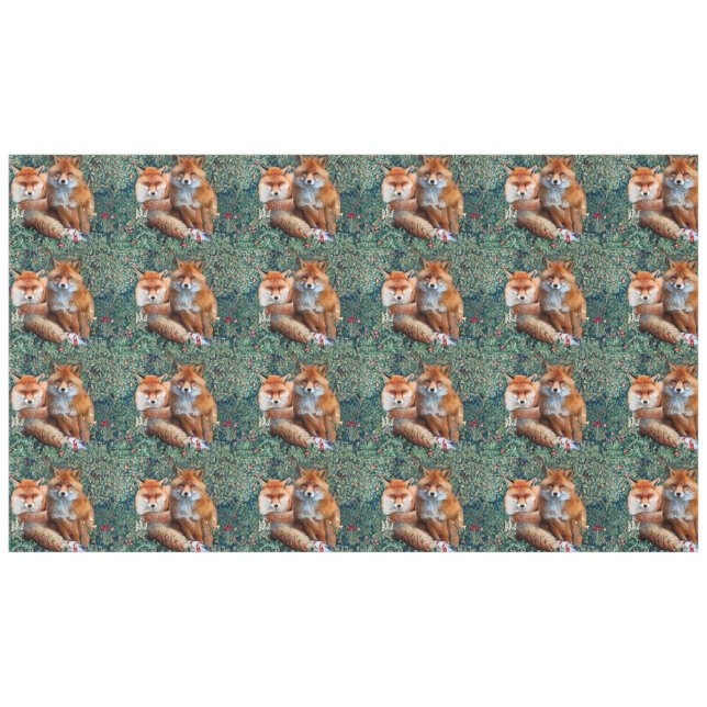 NAPPE FOXES ROUGES PARMI LA VERDURE, LE FOLIAGE ET LES F (Devant (Horizontal))
