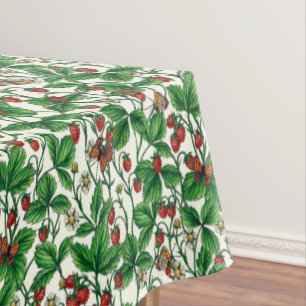 Nappe Fraises sauvages sur blanc