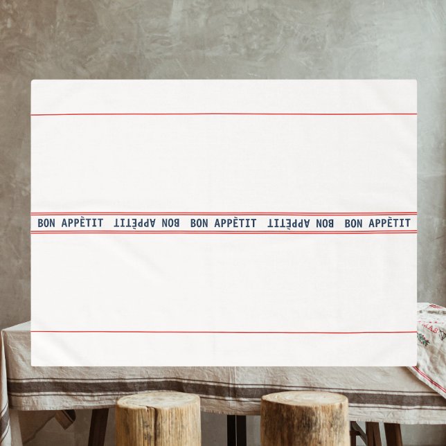 Nappe Français Bleu Bon Appétit & Rouge rayé (Créateur téléchargé)