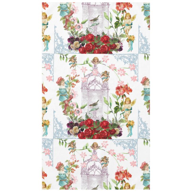 Nappe French chic,country rustic,floral pattern,roses,re (Devant)
