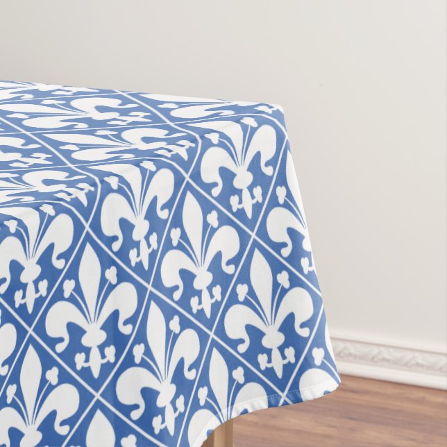 Nappe French Fleur de Lys assez bleu et blanc (In Situ)