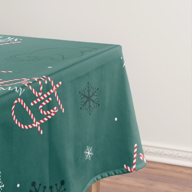 Nappe Frosty Snowman Green Snowflake Motif (In Situ)