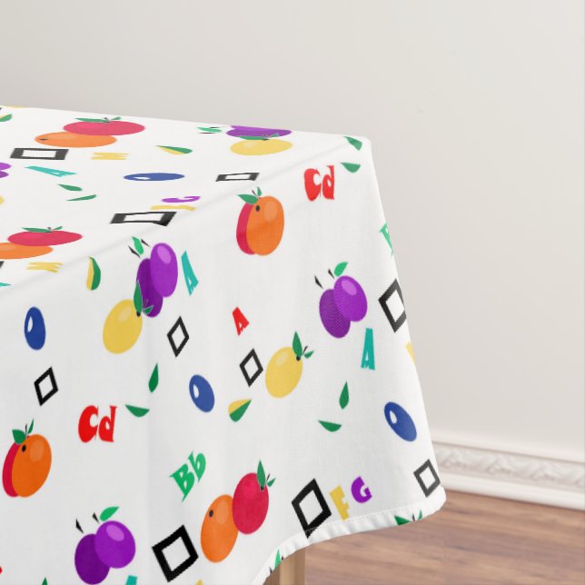 Nappe Fruits abstraits sans couture alphabet enfants amu (In Situ)