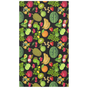 Nappe Fruits colorés Motif 01.b Black BG