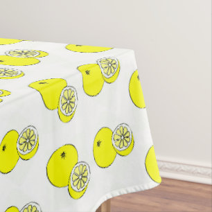 Nappe Fruits de citron jaune sur blanc