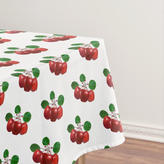 Nappe Fruits et fleurs de pomme sur branche sur blanc (In Situ)