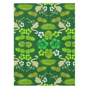 Nappe Fruits tropicaux floraux verts