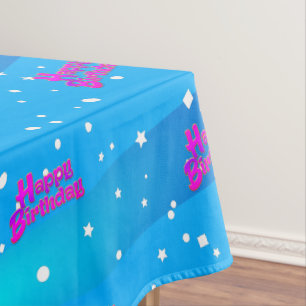 Nappe Fun Purple Joyeux Anniversaire Graphique sur Bleu