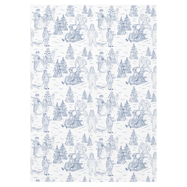 Nappe Funky Yeti Monsters Antique Motif de Toile d'hiver (Devant)