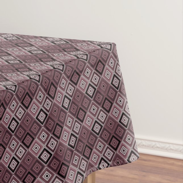 Nappe Géométrie patchwork ethnique marron bordeaux  (In Situ)