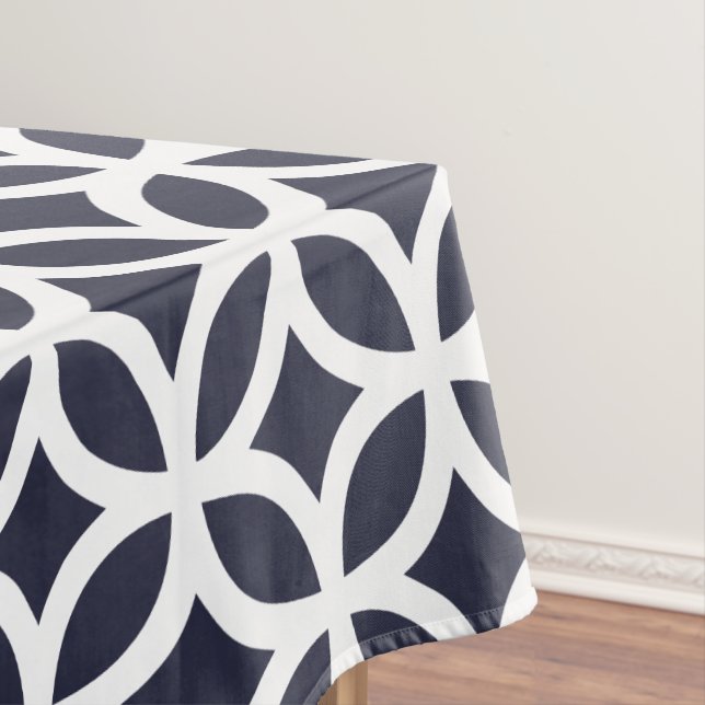 Nappe géométrique de motif dans le bleu classique (In Situ)