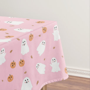 Nappe Ghost mignon et Citrouille Motif d'Halloween rose