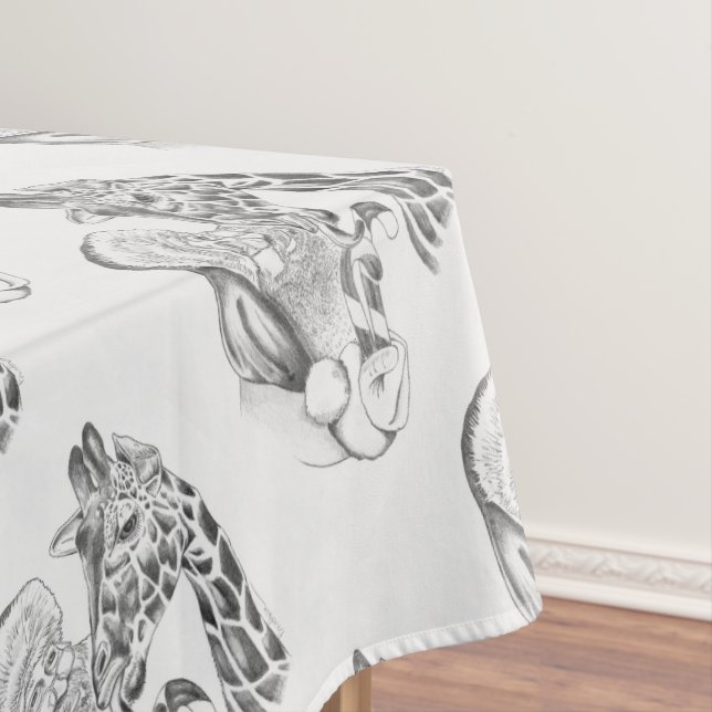 Nappe Giraffe de Noël et Père Noël (In Situ)