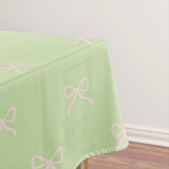 Nappe Girly Elegant Green & Pink Bow Pattern Spring (In Situ)