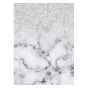 Nappe Glamorous Silver White Glitter Marble Gradient