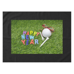 Nappe Golf Bonne année avec Golf Ball on Green Grass