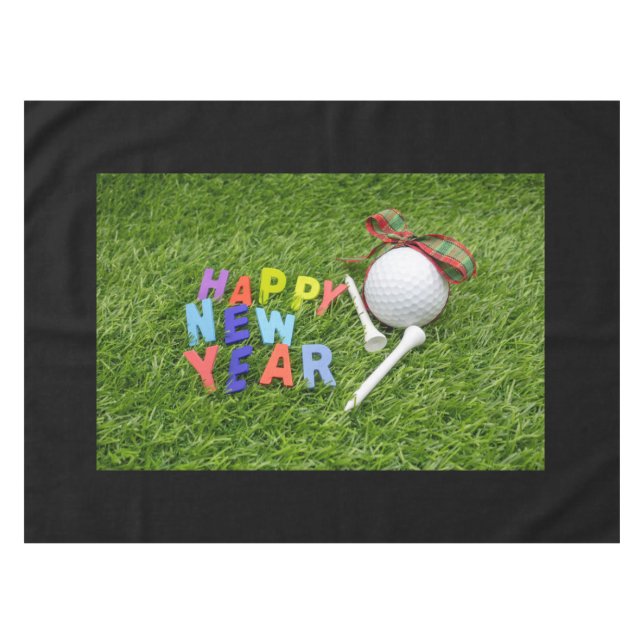 Nappe Golf Bonne année avec Golf Ball on Green Grass (Devant (Horizontal))
