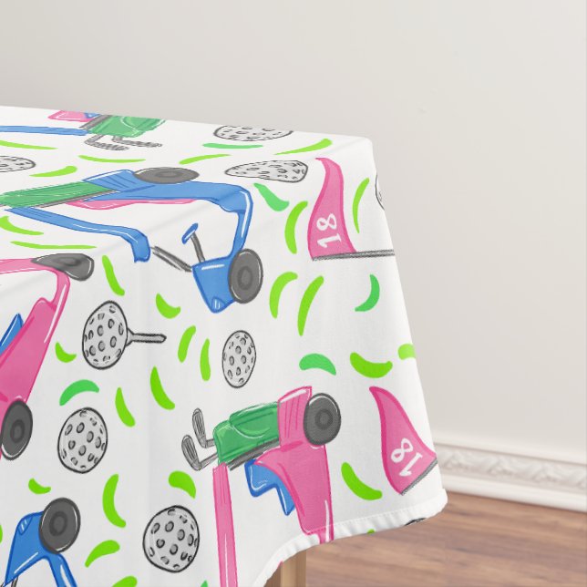 Nappe Golfeur Préparé Motif de Golf Rose Bleu Chariots d (In Situ)