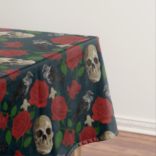 Nappe Gothique foncé Grungy Rose Vins Corbeau crâne roug