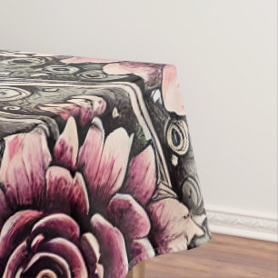 Nappe Grand Motif gothique Vintage rose