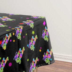 Nappe Graphique d'anniversaire multi-couleurs heureux su