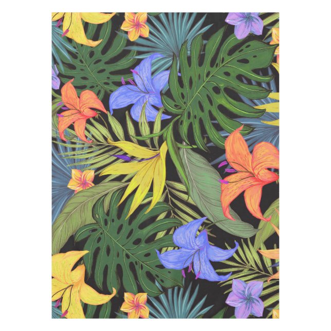Nappe Graphique de fleur d'Aloha de Hawaii tropical (Devant)