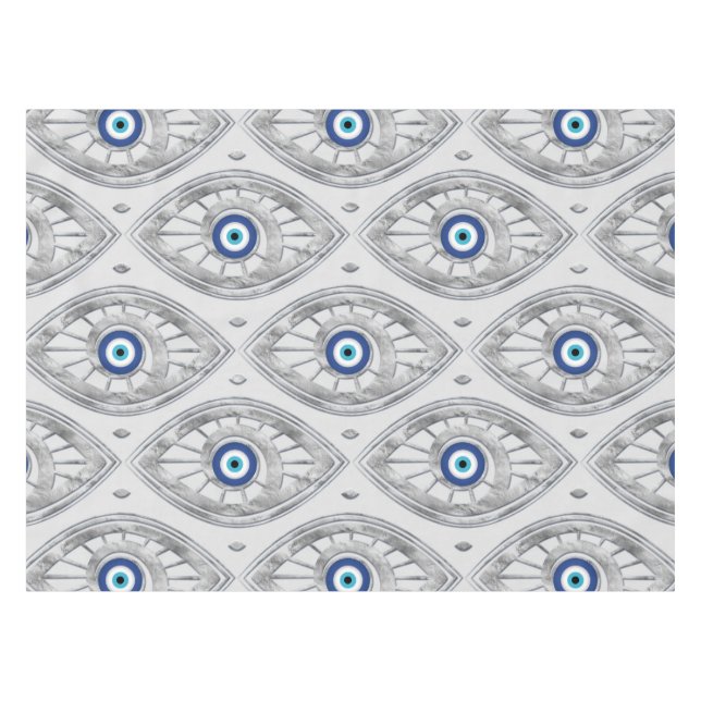 Nappe Grec Mati Mataki - motif d'oeil mauvais de (Devant (Horizontal))