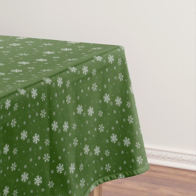 Nappe Green Snowflakes Festive Moderne Joyeux Noël (In Situ)
