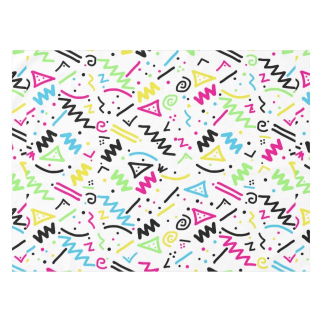 Nappe Griffonnage jaune vert-bleu rose au néon des (Devant (Horizontal))