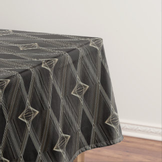Nappe Gris et Diamant noir Motif moderne géométrique