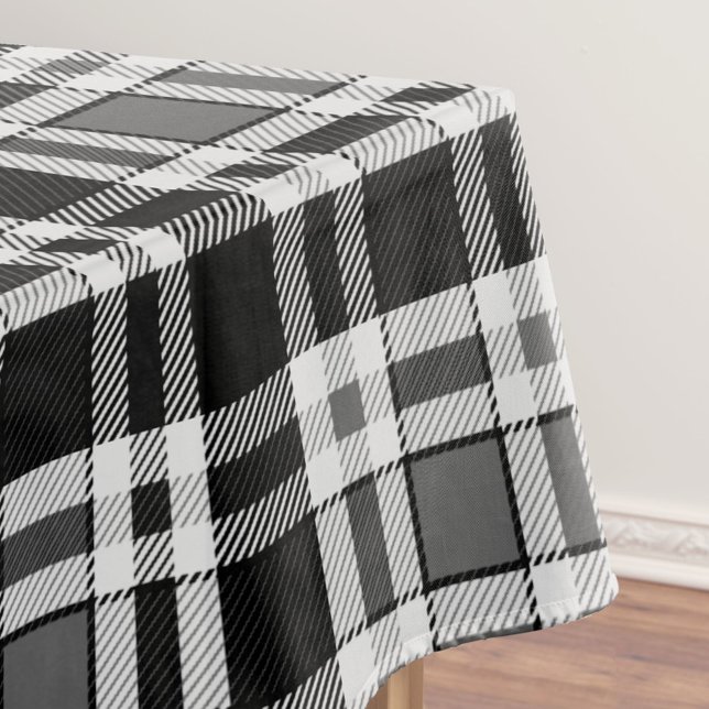 Nappe Gris Noir Blanc Flanné Plaid Tartan Design (Créateur téléchargé)