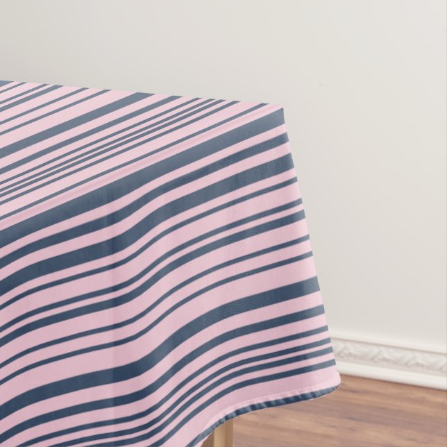 Nappe Gris profond Bleu et rose rayures (In Situ)