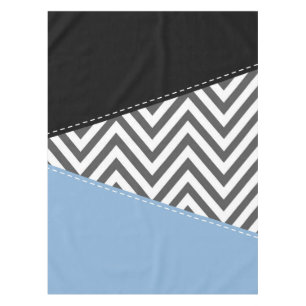Nappe Gris Zigzag, Gris Chevron, Motif Zigzag, Bleu
