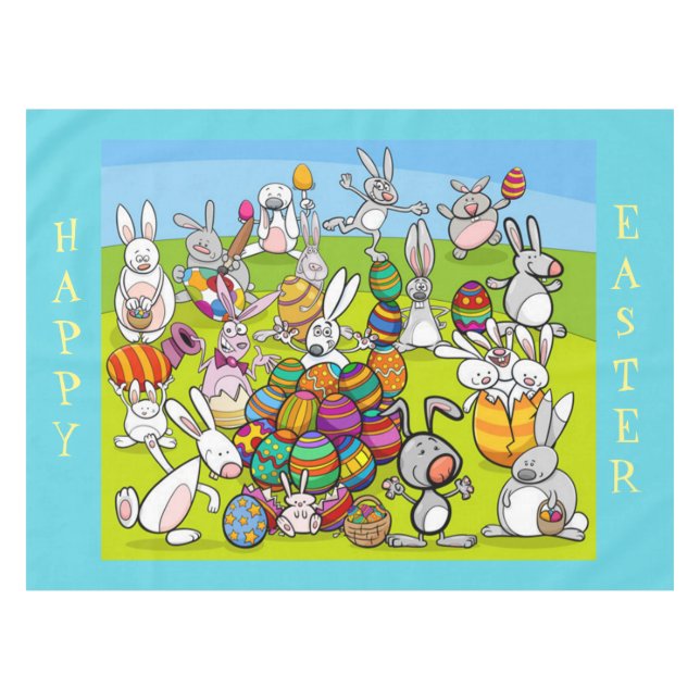 Nappe Grosse chasse aux oeufs de lapin de Pâques (Devant (Horizontal))