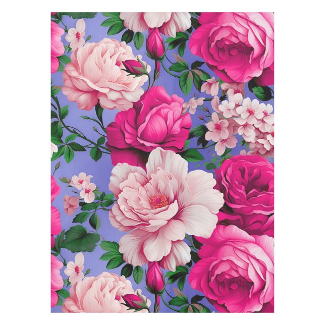 Nappe Grosse Fleur rose rétro (Devant)